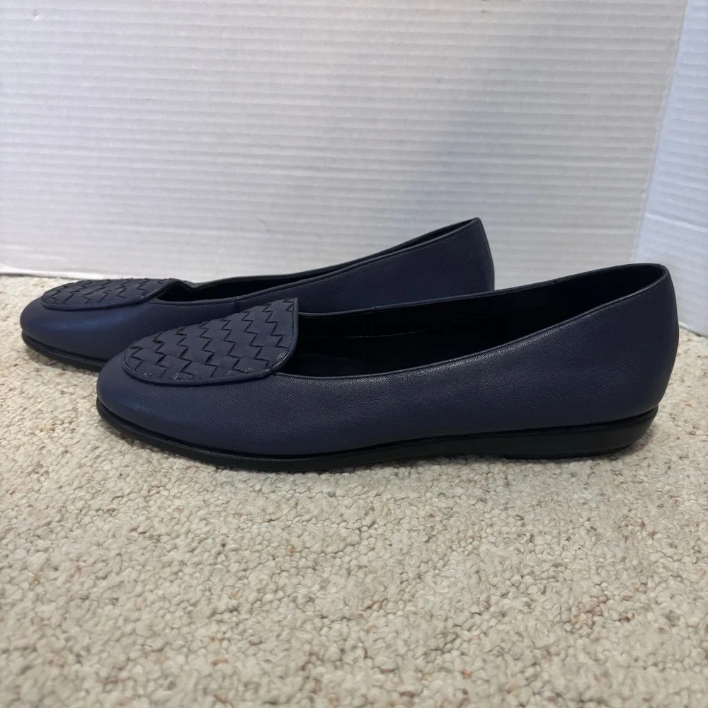 Aerosoles Women's Brielle Loafer Flats Size 10 M Navy Blue Woven Top Comfort - Picture 3 of 8
